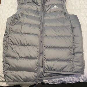 Adidas Men's Gray Puffer Jacket Vest, Size Small, Worn Once
